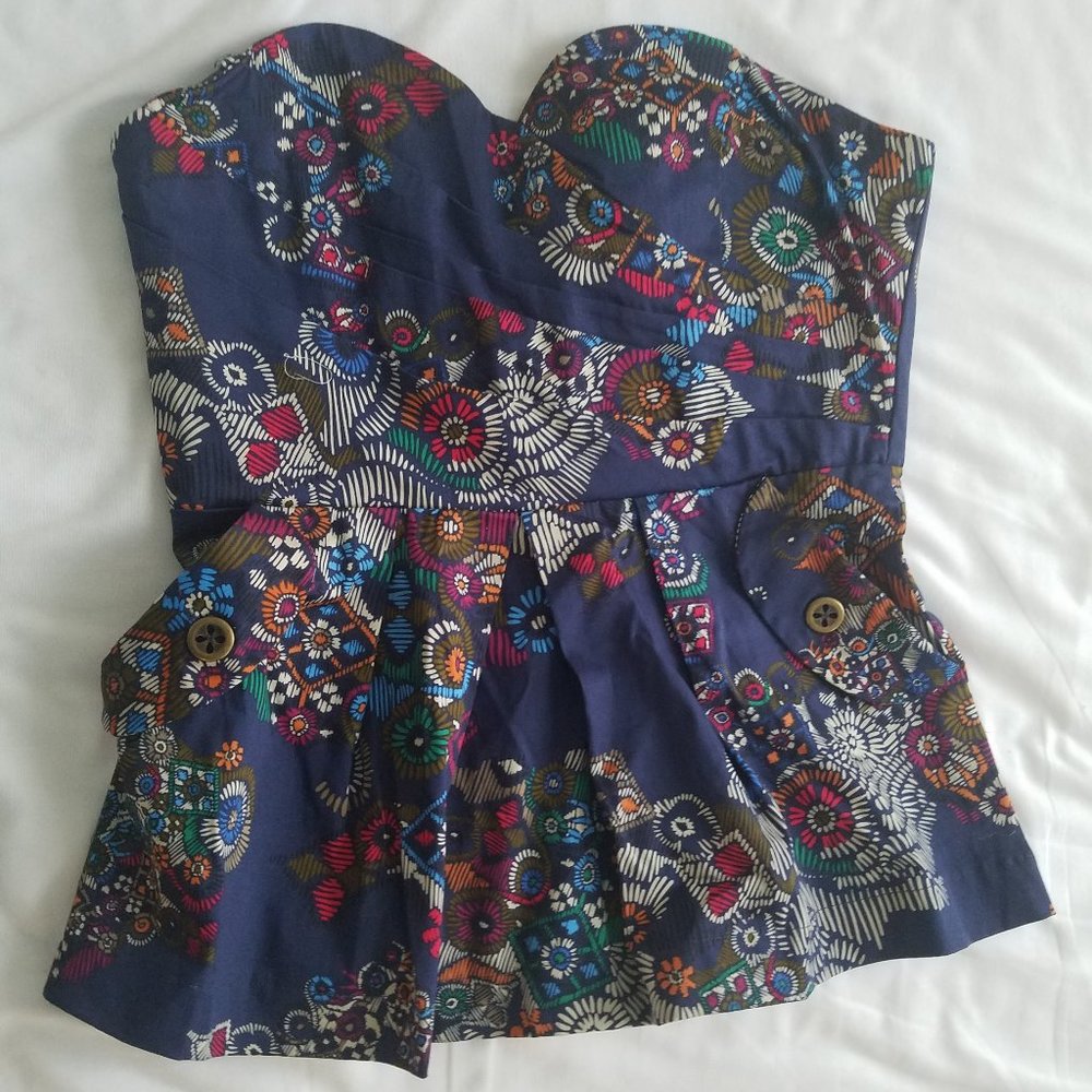 NWT Anthropologie Fei Primula Corset Peplum Top